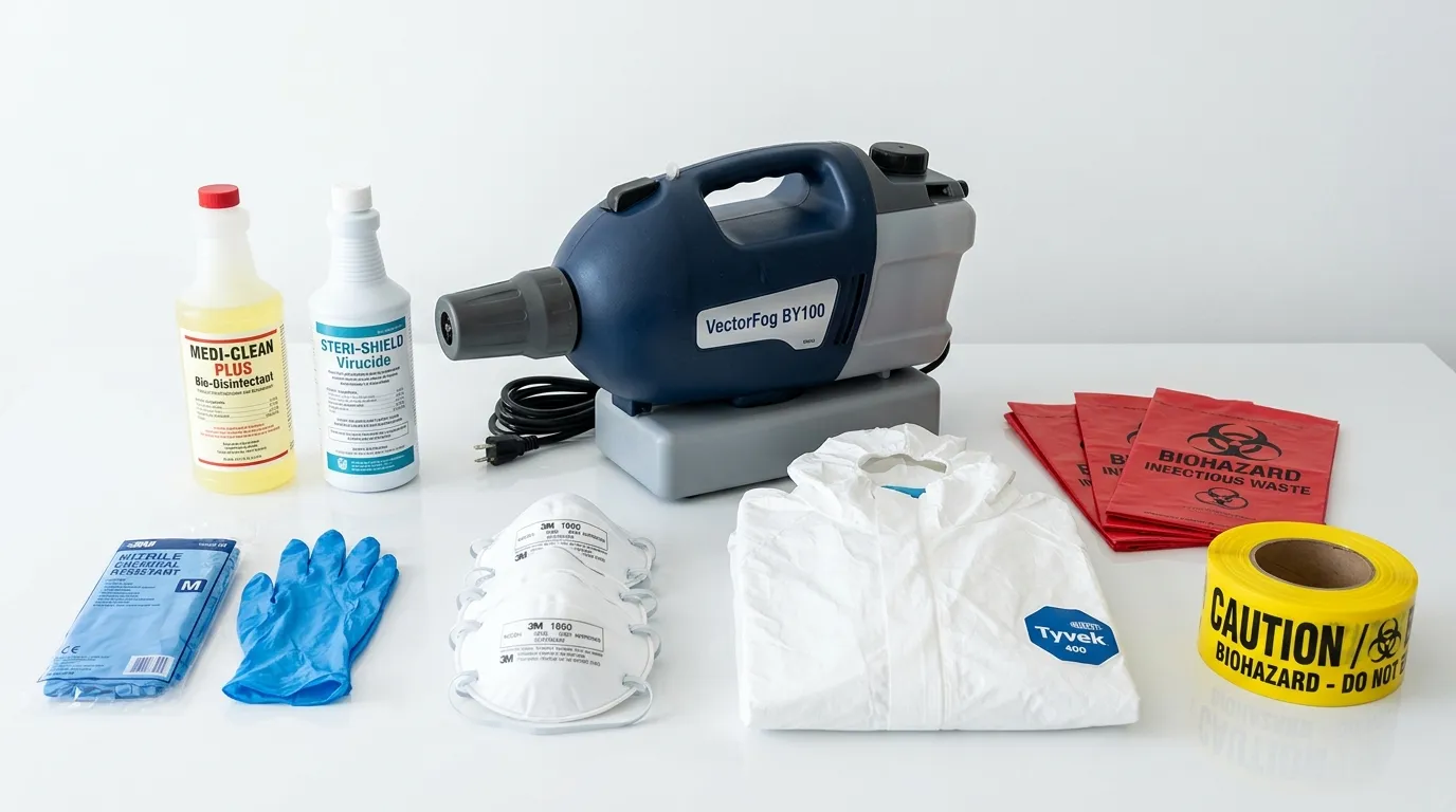 Professional biohazard remediation crew working in Corona de Tucson